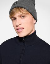 Čepice - Ohrnutý lem - tmave seda