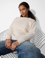 Sweatshirt - Oversized Fit - wei&szlig;