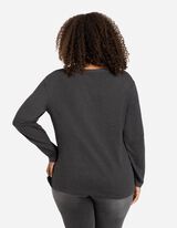 Hosszú ujjú felső - Kerek nyakkivágás - sötétszürke