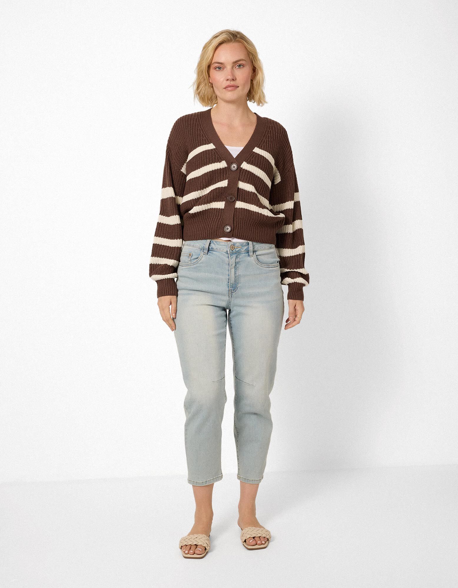 Gebreid vest - Breigoed - bruin