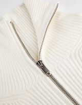 Trui - Ritssluiting - wit