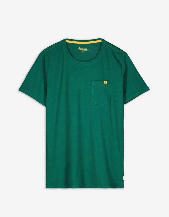 T-shirt - Taschina sul petto - verde scuro