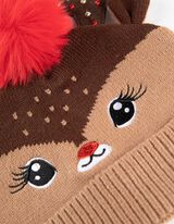 Muts met pompon - Viscosemix - beige