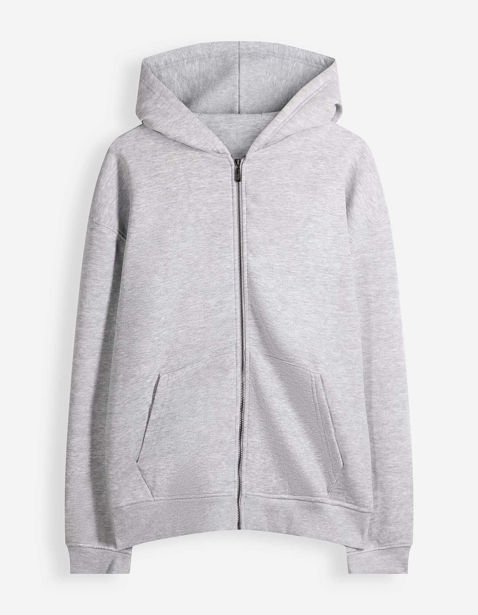 Sweatjacke - Oversized Fit - Hellgrau