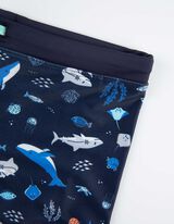 Zwembroek - Print all-over - donkerblauw