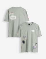 T-Shirt - Allover-Print - hellgr&uuml;n