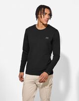 Langarmshirt - einfarbig - schwarz