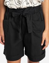 Pantaloni scurți - Curea talie - Negru