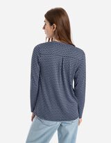 Hossz&uacute; ujj&uacute; felső - Henley kiv&aacute;g&aacute;s - fekete