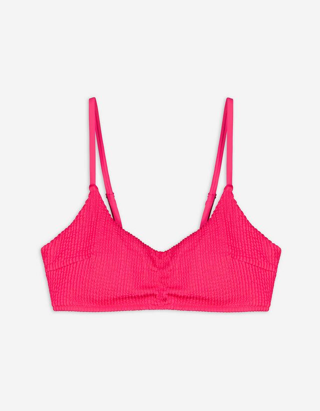 Bikinový vrchný diel - Štruktúrovaný materiál - pink