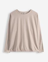 T-shirt &agrave; manches longues - Manches chauve-souris - Beige