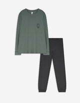 Pyjama Set aus Shirt und Hose - Rückenprint - bronzefarben