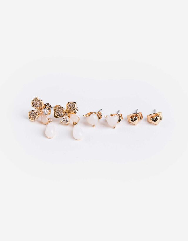 des boucles d'oreilles - Lot de 3 - Or