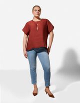 Shirt - Seitenschlitz - dunkelrot