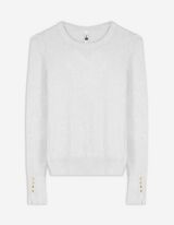 Pullover en tricot - Boutons décoratifs - blanc