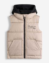 Bodywarmer - Afneembare capuchon - beige