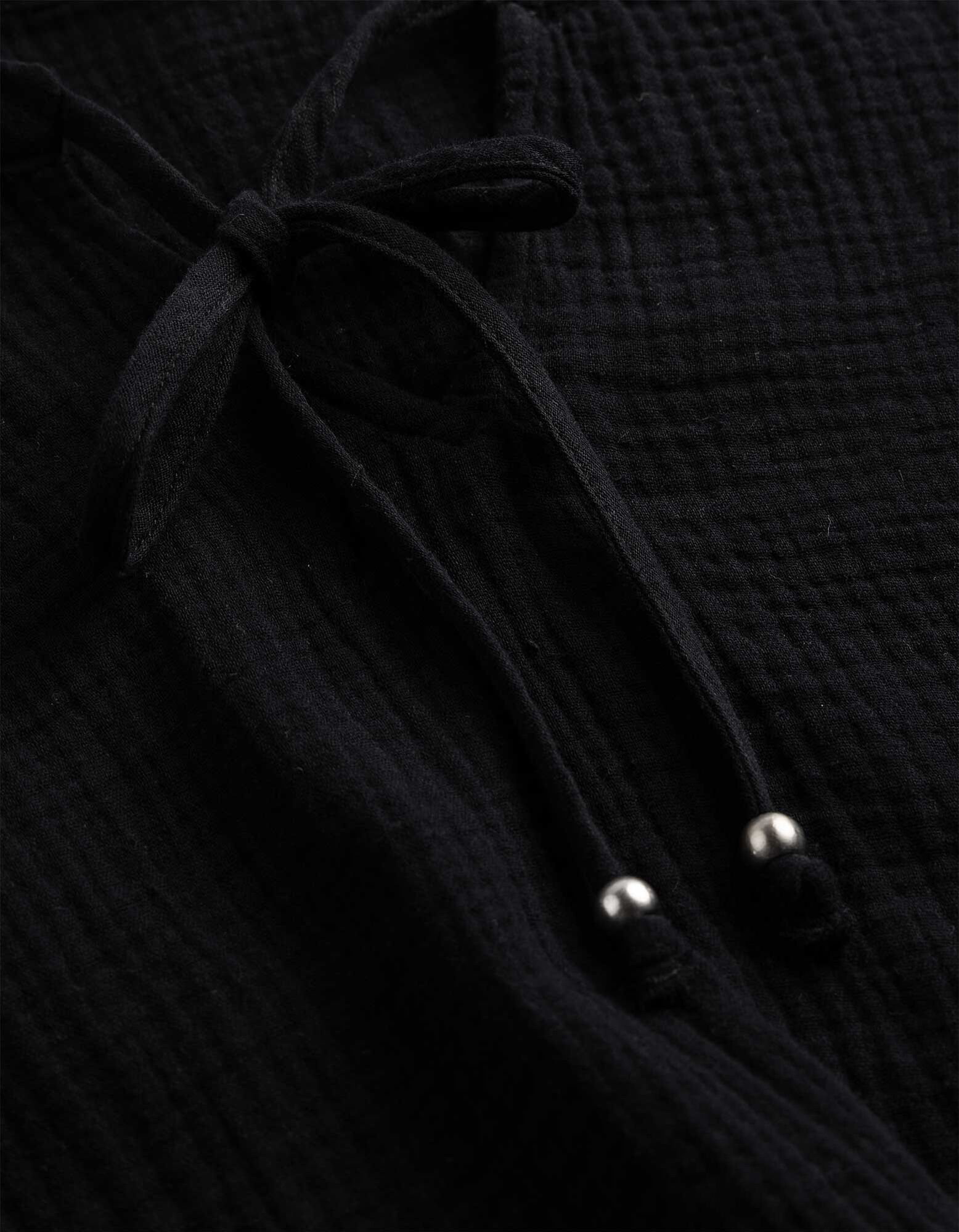 Bluse - einfarbig - Schwarz