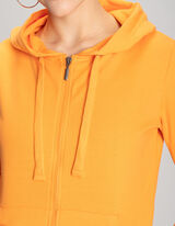 Cipz&aacute;ros meleg&iacute;tőfelső - Kapucni - narancs