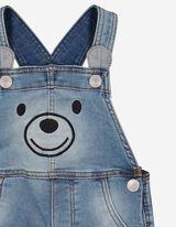 Jeans hlače z naramnicami - Vezenine - svetlo modra