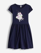 Jurk - Effen - donkerblauw