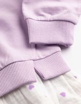 Sweatshirt - Material-Mix - lila