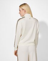 Sweatjacke - Galonstreifen - wei&szlig;