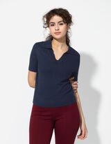 Strickshirt - Viskose-Mix - dunkelblau