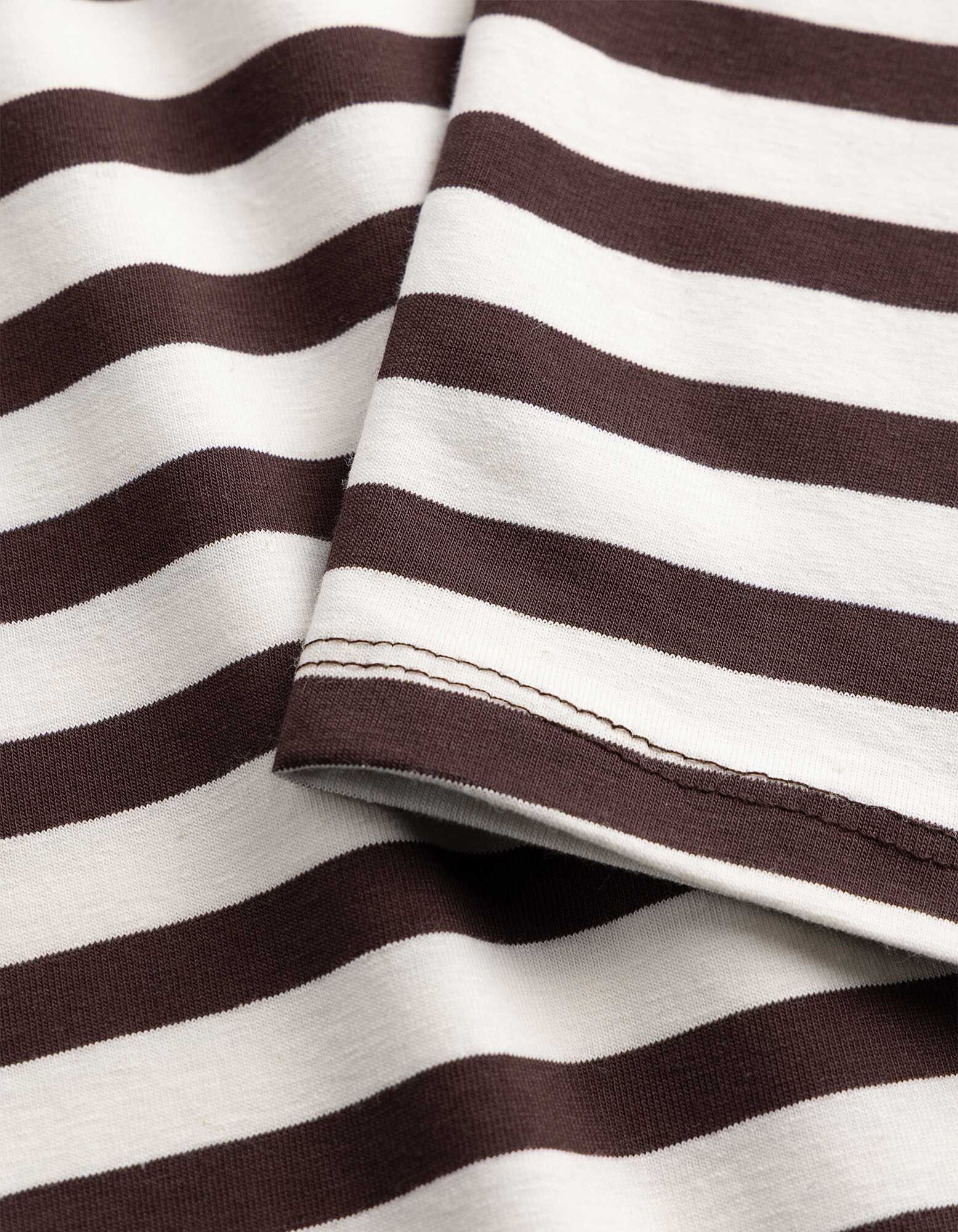 Langarmshirt - Streifen - Dunkelbraun