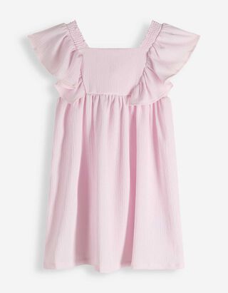 Blusenkleid - &Auml;rmel mit Volants - Rosa