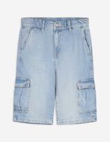 Pantaloni scurți cargo - Straight Fit - Albastru deschis