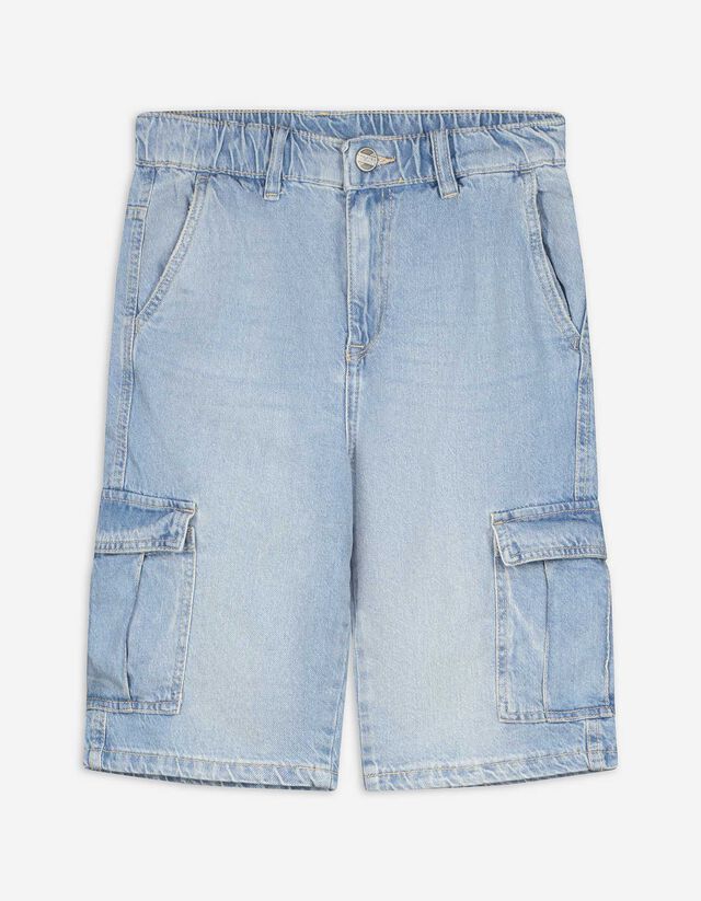 Pantaloni scurți cargo - Straight Fit - Albastru deschis