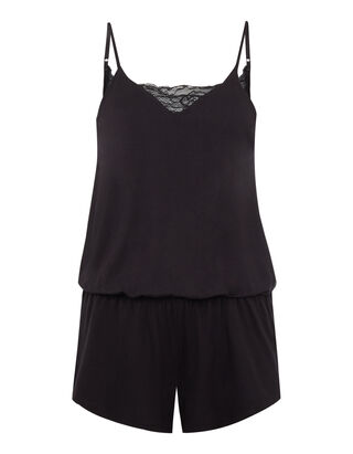 Damen Pyjama mit Spitzeneinsatz