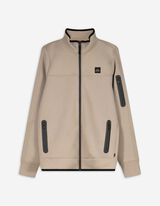 Sweatjacke - Stehkragen - beige