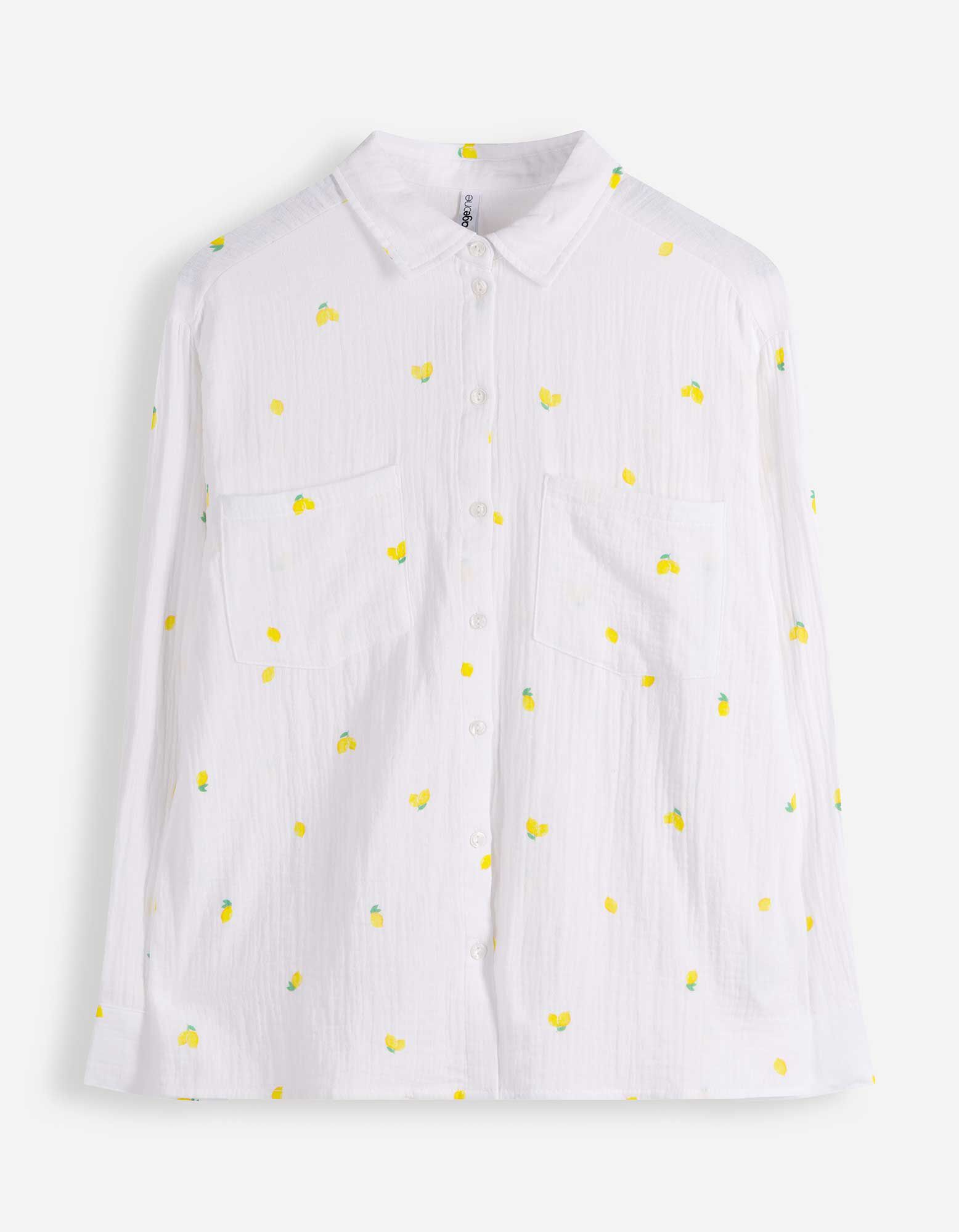 Bluse - Musselin - Wei&szlig;