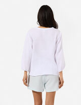 Bluse - Musselin - Wei&szlig;