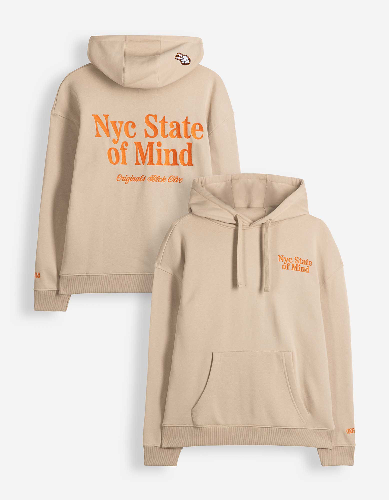 Sweatshirt - Stickerei - Beige