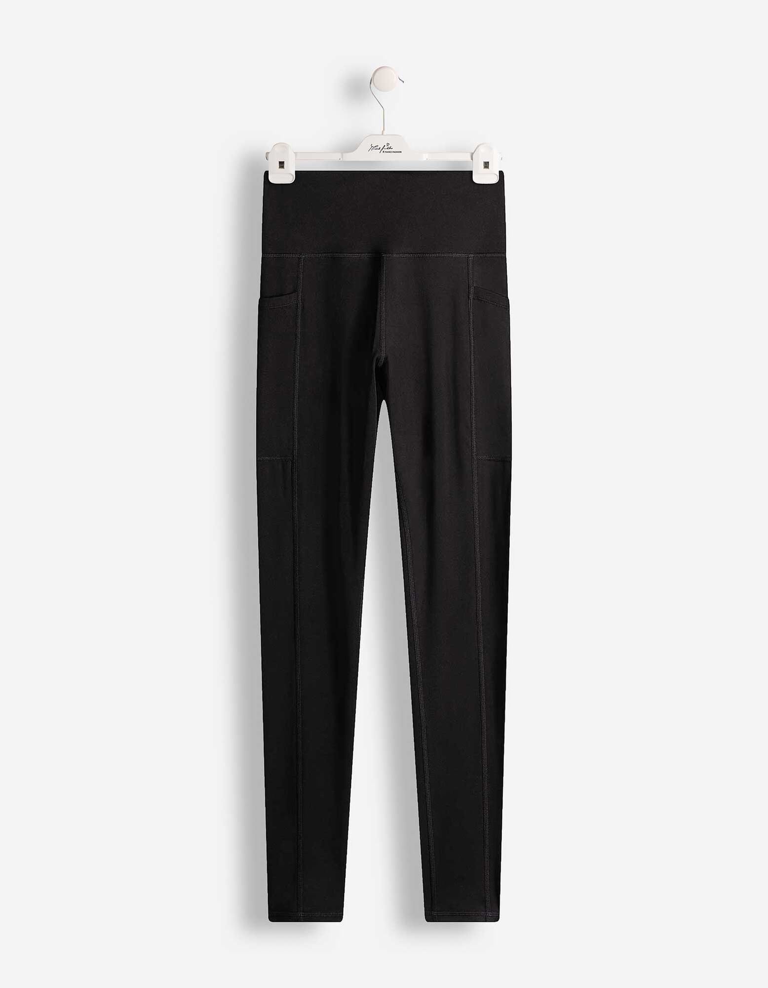 Leggings - Material respirabil - Negru