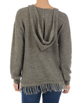 Damen Strickpullover mit Fransen am Saum