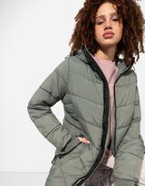 Steppmantel - Kapuze - dunkelgr&uuml;n