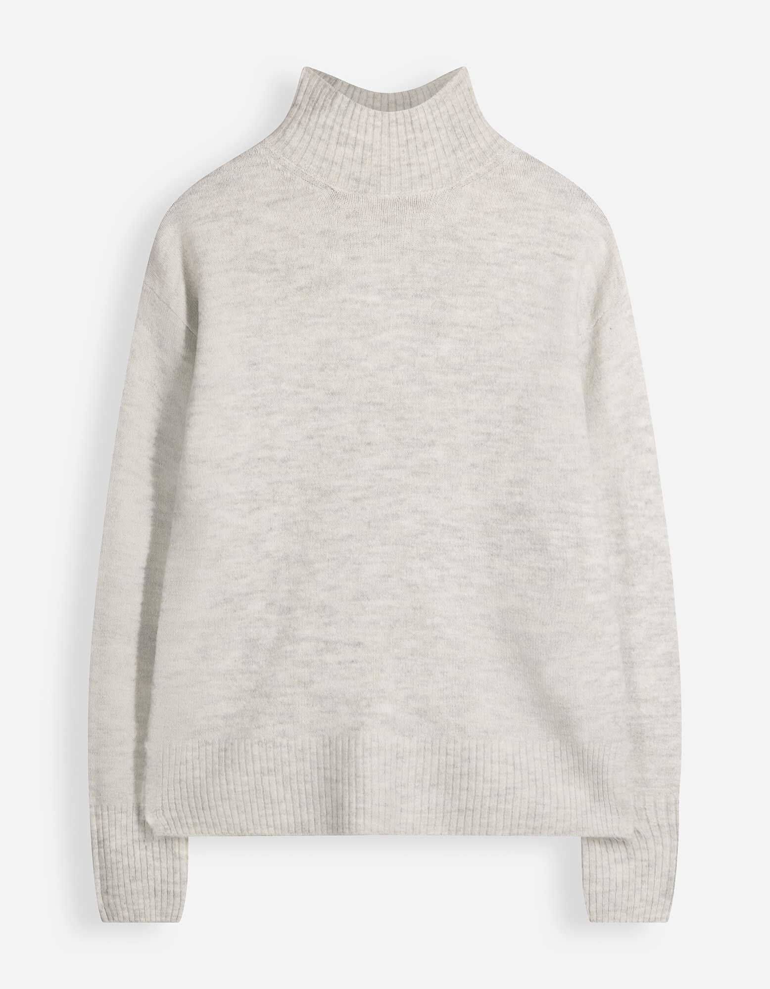 Pleten&yacute; sveter - Mockneck - Smotanov&aacute;