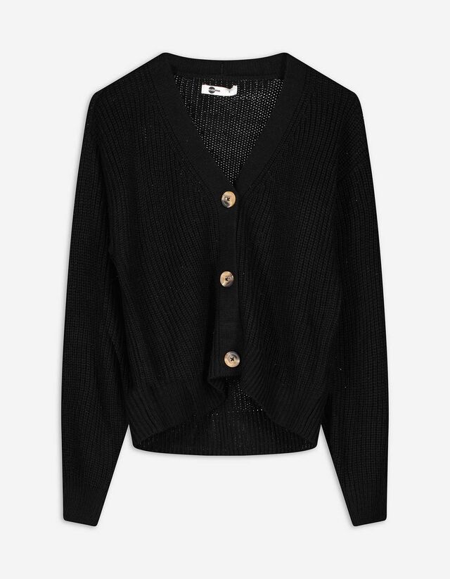 Alex Cardigan Nero In Cotone