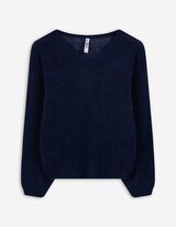 Strickpullover - V-Ausschnitt - dunkelblau