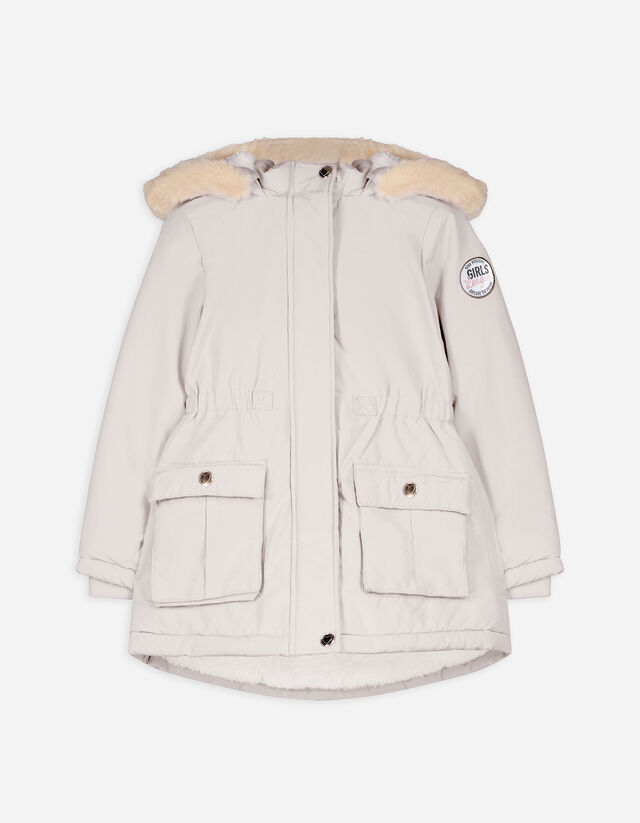 Parka - Odopínateľná syntetická kožušina - bezova