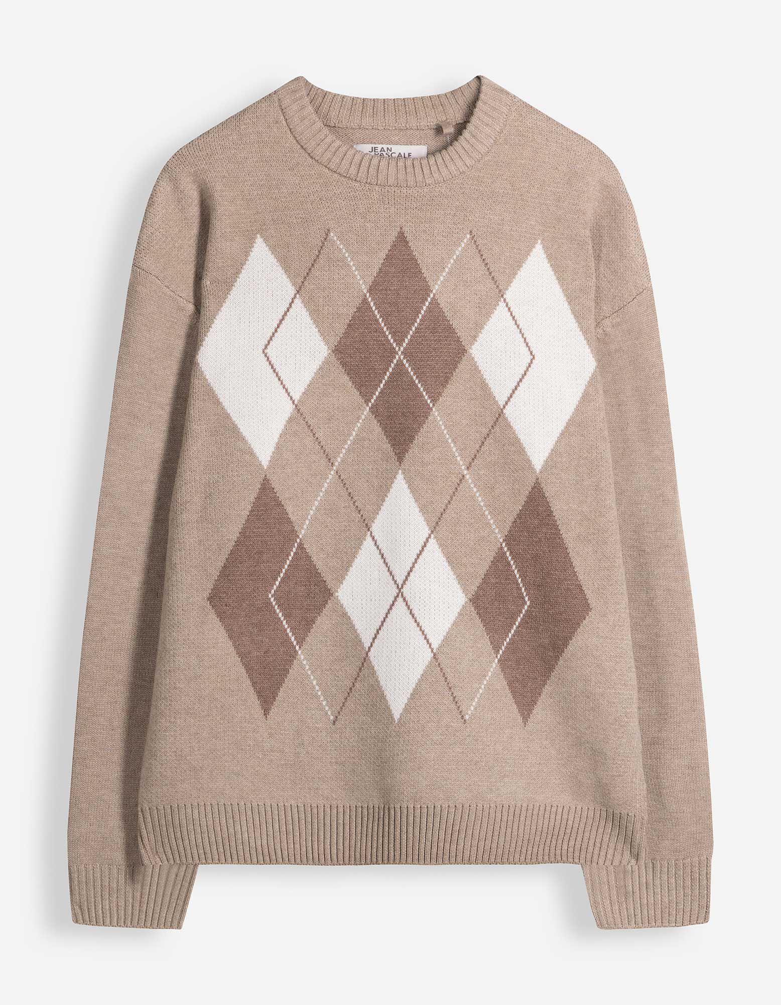 Pullover - Geometrisches Muster - Braun