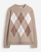 Pullover - Geometrisches Muster - Braun