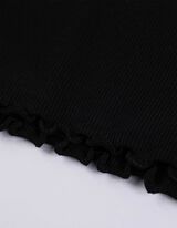 Top - Muschelsaum - Schwarz