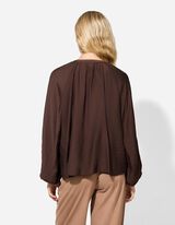 Blusa - Scollo a V - marrone chiaro