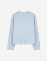 Pullover - Baumwoll-Mix - hellblau