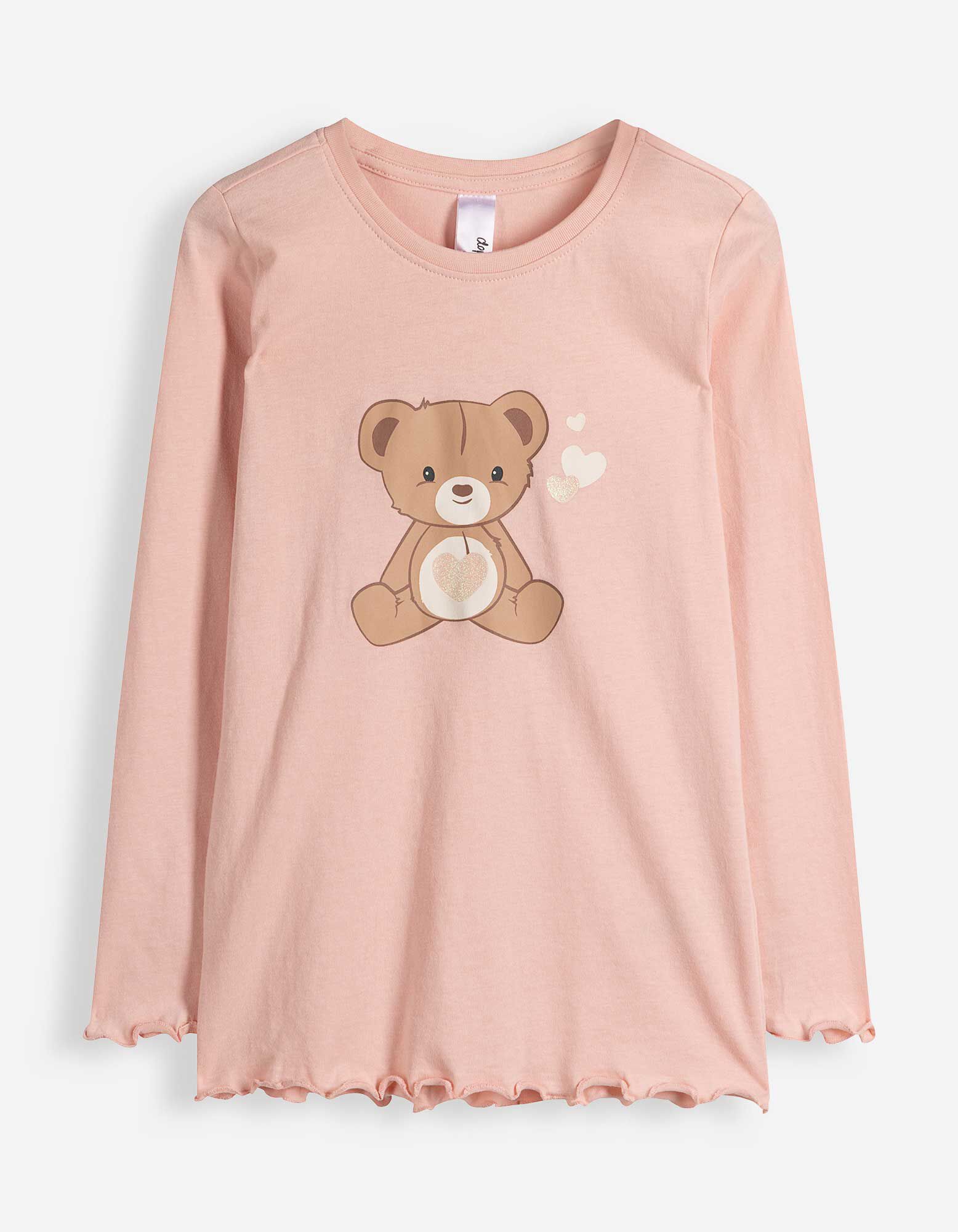 Pyjama Set aus Shirt und Hose - Mustermix - Rosa
