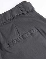 Kelnės su kišenėmis - Medvilnės mišinys - tamsiai pilkas